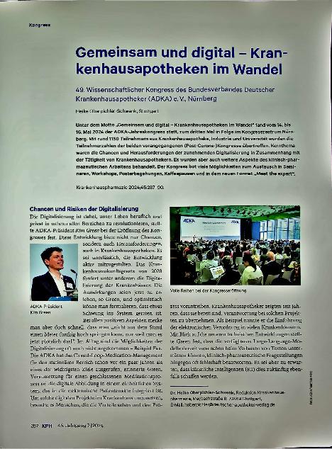 Vorschauseite 1: Gemeinsam und digital - Krankenhausapotheken im Wandel