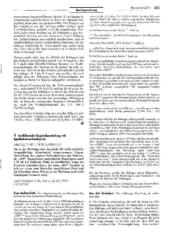 Vorschauseite 3: Zur Frage inwieweit eine neue Verpackung eines umverpackten Arzneimittels vomZulassungsbescheid des BfArM gedeckt ist