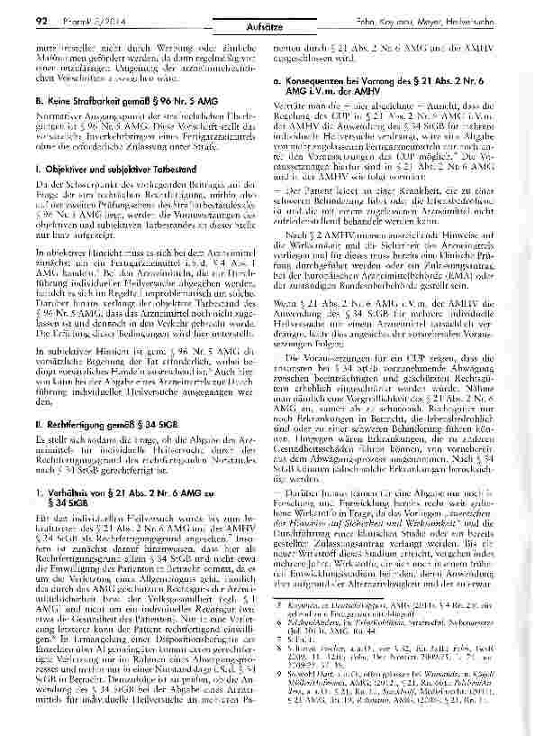 Vorschauseite 2: Die strafrechtliche Rechtfertigung individueller Heilversuche und das Verhältnis von § 34 StGB zu § 21 Abs. 2 Nr. 6 AMG