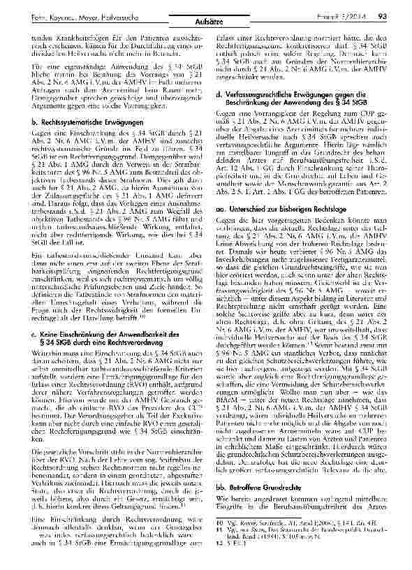 Vorschauseite 3: Die strafrechtliche Rechtfertigung individueller Heilversuche und das Verhältnis von § 34 StGB zu § 21 Abs. 2 Nr. 6 AMG