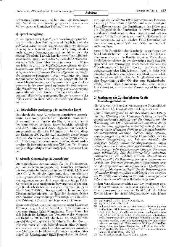Vorschauseite 6: Alles neu, macht die EU - Die Verordnung über klinische Prüfungen und ihre Auswirkungen auf das deutsche Recht