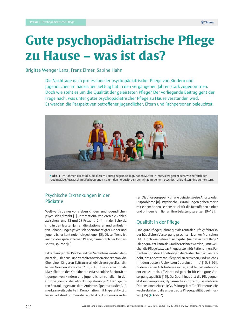 Vorschauseite 1: Gute psychopädiatrische Pflege zu Hause – was ist das?