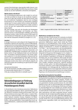 Vorschauseite 1: Rahmenbedingungen zur Förderung der psychischen Gesundheit durch das Präventionsgesetz (PrävG)