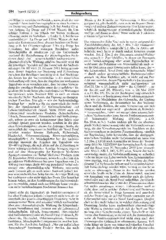 Vorschauseite 4: „Pflanzlicher Rohstoff als Funktionsarzneimittel RL 2001/83/EG Art. 1, 2; AMG §§ 36, 69 I 2 Nr. 1