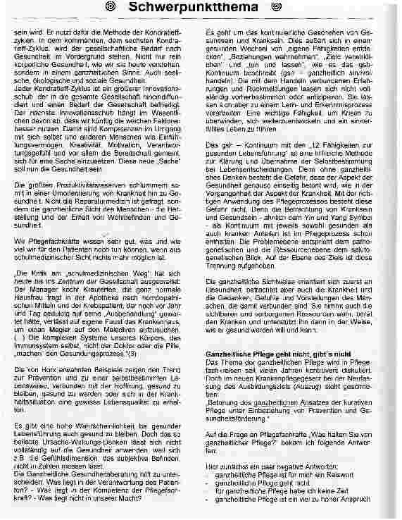 Vorschauseite 2: In gesunden wie in kranken Tagen sollten Sie die Pflegefachkraft fragen!Gesundheit als der Markt der Zukunft für Pflegefachkräfte