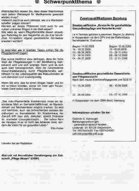 Vorschauseite 5: In gesunden wie in kranken Tagen sollten Sie die Pflegefachkraft fragen!Gesundheit als der Markt der Zukunft für Pflegefachkräfte
