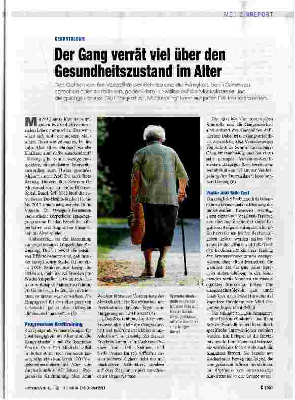 Vorschauseite 1: Der Gang verrät viel über den Gesundheitszustand im Alter