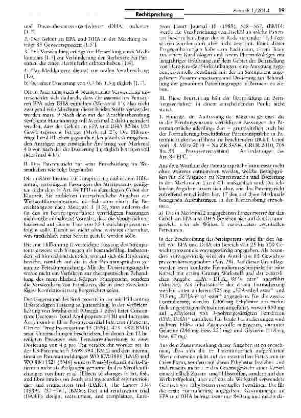 Vorschauseite 2: Offenbarung bei nachträglichem Auffinden von biologischen Zusammenhängen (Fettsäuren)