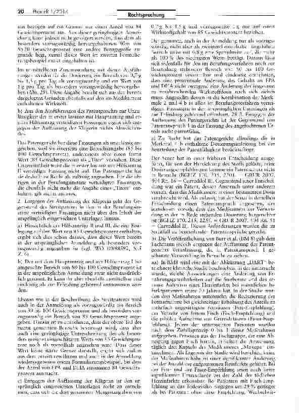Vorschauseite 3: Offenbarung bei nachträglichem Auffinden von biologischen Zusammenhängen (Fettsäuren)