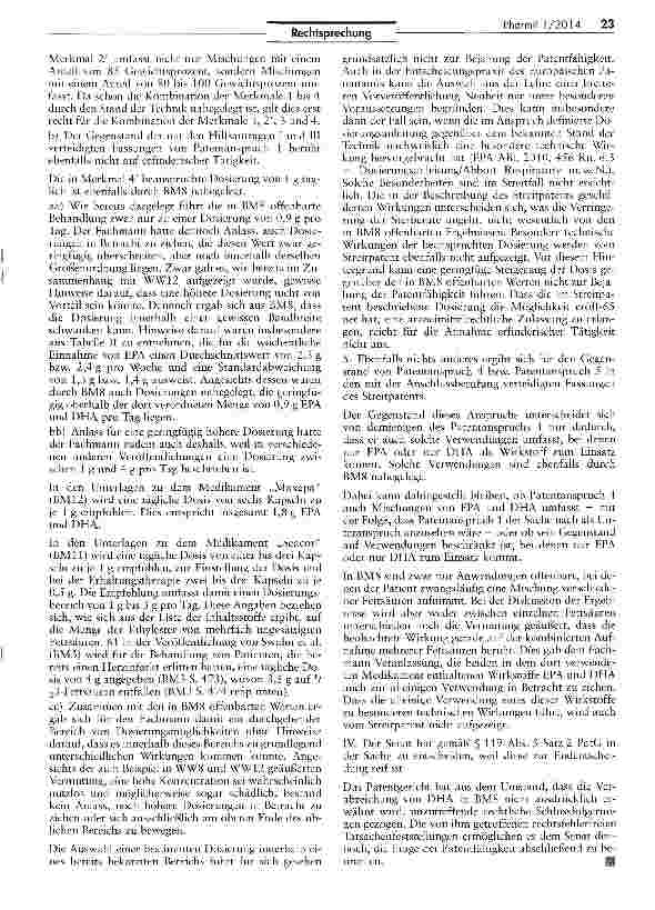 Vorschauseite 6: Offenbarung bei nachträglichem Auffinden von biologischen Zusammenhängen (Fettsäuren)
