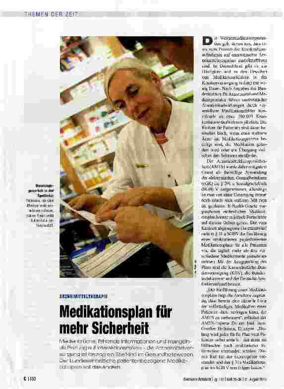 Vorschauseite 1: Medikationsplan für mehr Sicherheit