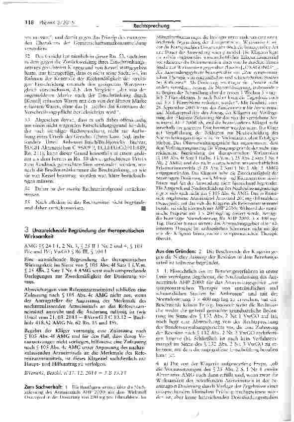 Vorschauseite 5: Das Kriterium der therapeutischen Indikation als Abgrenzung einer Untergruppe der von der Gemeinschaftsmarkenanmelaung erfassten pharmazeutischen Präparate