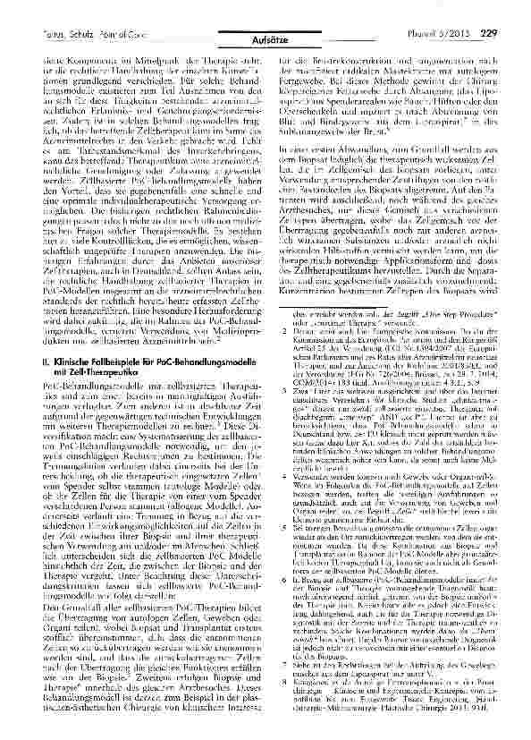 Vorschauseite 2: Die arzneimittelrechtliche Handhabung zeilbasierter Therapien in Point-of-Care-Behandlungsmodellen
