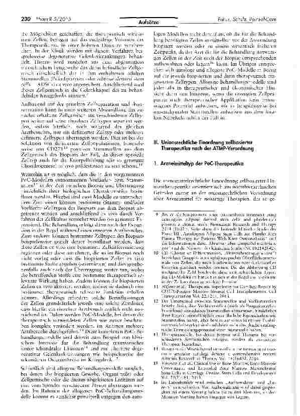 Vorschauseite 3: Die arzneimittelrechtliche Handhabung zeilbasierter Therapien in Point-of-Care-Behandlungsmodellen