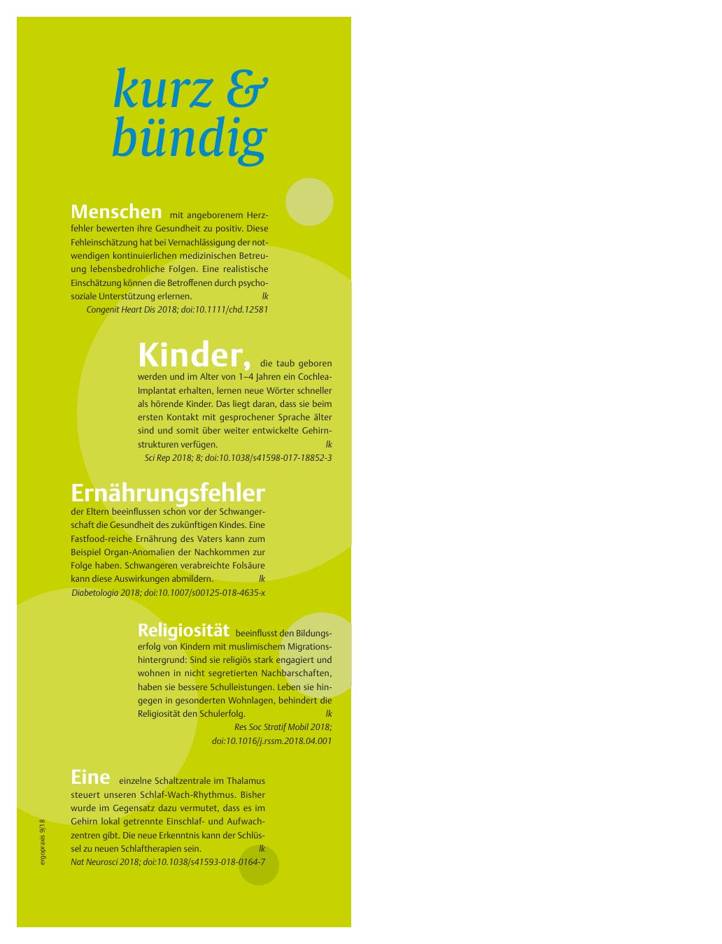 Vorschauseite 1: kurz & bündig