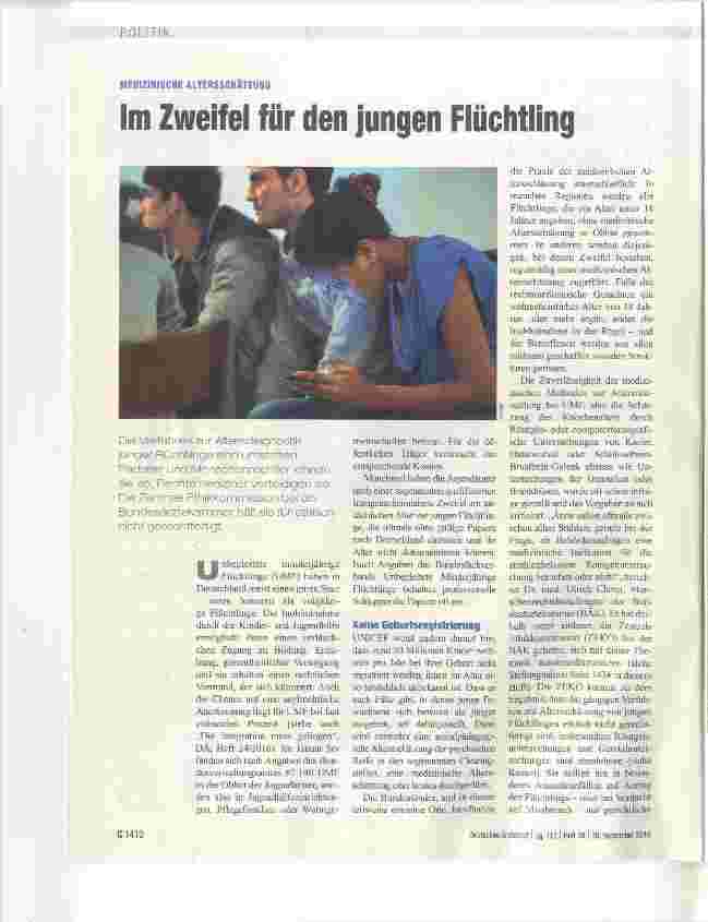 Vorschauseite 1: Im Zweifel für den jungen Flüchtling