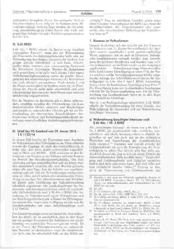 Vorschauseite 3: Videoüberwachung in Apotheken