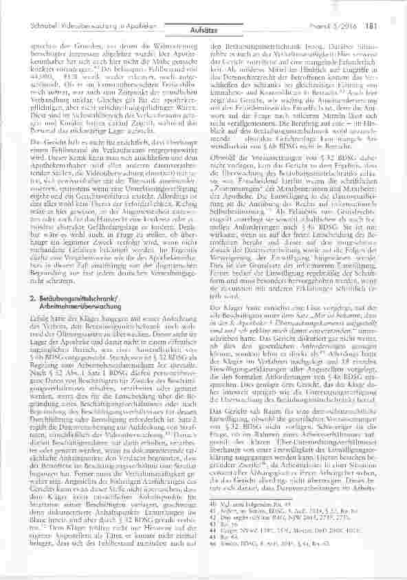 Vorschauseite 5: Videoüberwachung in Apotheken