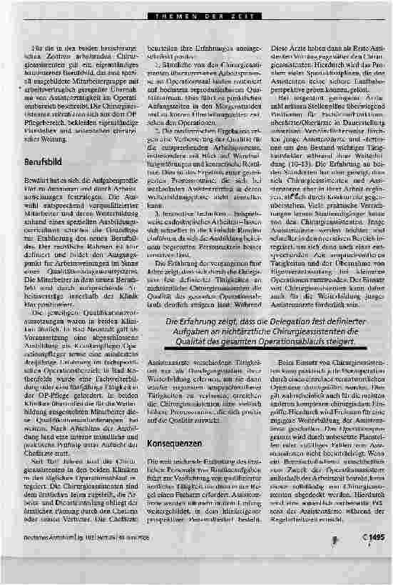 Vorschauseite 2: Nichtärztliche ChirurgieassistenzBessere Qualität durch mehr Routine