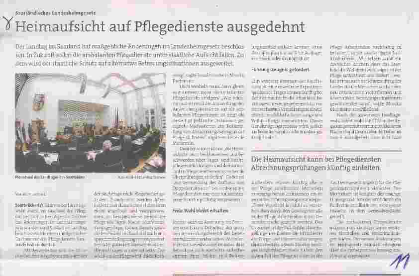 Vorschauseite 1: Heimaufsicht auf Pflegedienste ausgedehnt