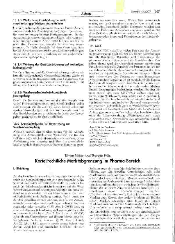 Vorschauseite 6: Das GKV-Wettbewerbsstärkungsgesetz - Stärkung oder Einschränkung des Wettbewerbs im Arzneimittelmarkt? (Teil 2)*