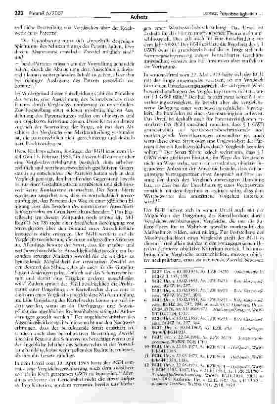 Vorschauseite 2: Die kartellrechtliche Beurteilung der vergleichsweisen Beilegung von Patentstreitigkeiten