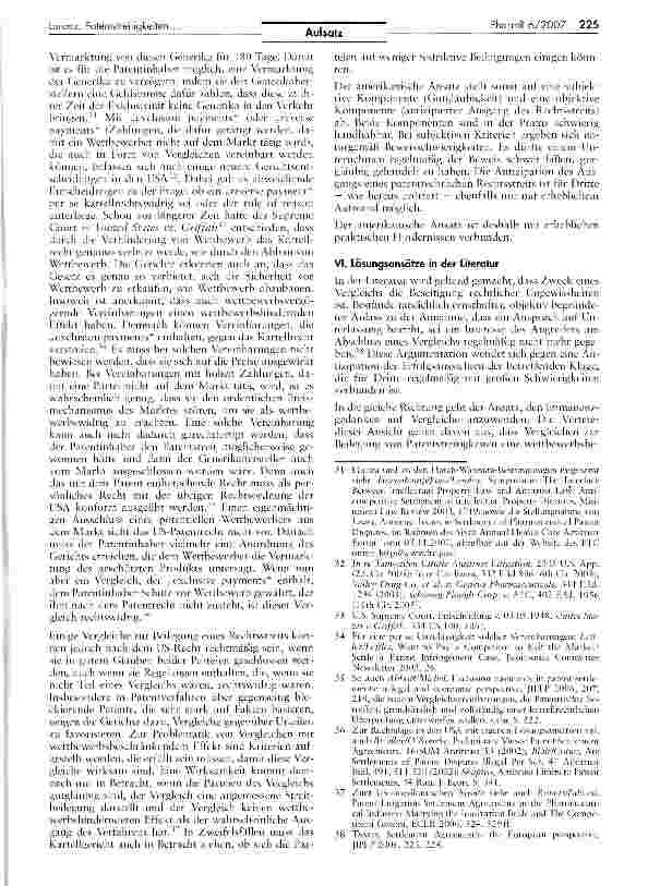 Vorschauseite 5: Die kartellrechtliche Beurteilung der vergleichsweisen Beilegung von Patentstreitigkeiten