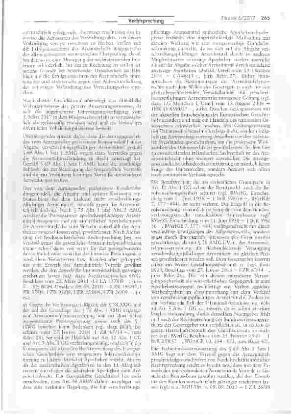 Vorschauseite 2: Unzulässigkeit der Ausgabe von „BonusBons beim Verkauf von verschreibungspflichtigenArzneimitteln