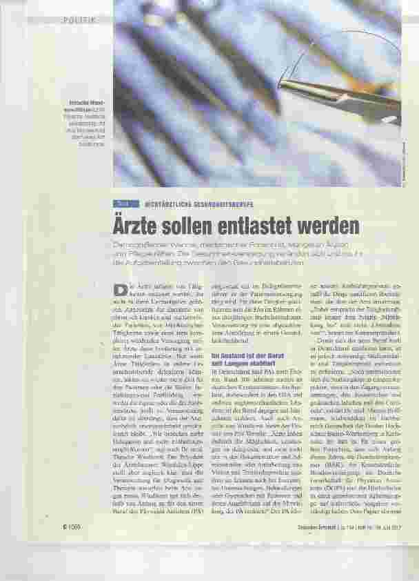 Vorschauseite 1: Ärzte sollen entlastet werden