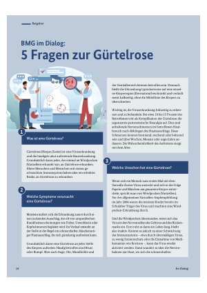 Vorschauseite 1: BMG im Dialog: 5 Fragen zur Gürtelrose