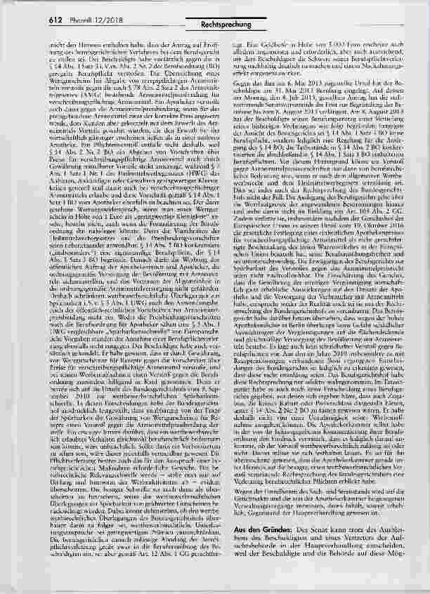 Vorschauseite 2: Unzulässige Werbung mit 1-Euro-Wertgutschein für verschreibungspflichtige Arzneimittel