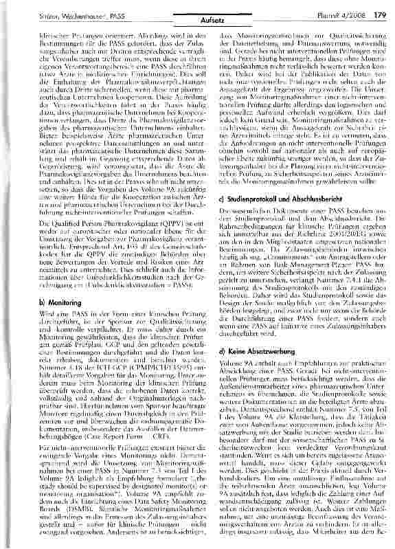 Vorschauseite 3: Post-Authorisation Safety Studies (PASS)