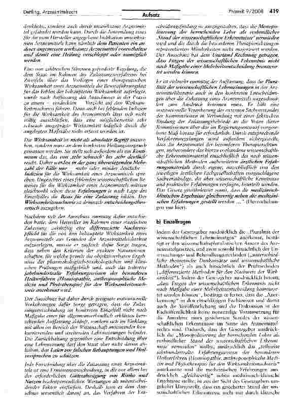 Vorschauseite 2: Wissenschaftlichkeit im ArzneimittelrechtZum Begriff des jeweils gesicherten Standes der wissenschaftlichen Erkenntnisse — (Teil 3)