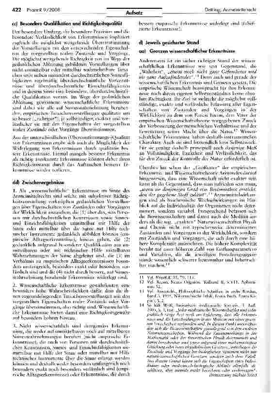 Vorschauseite 5: Wissenschaftlichkeit im ArzneimittelrechtZum Begriff des jeweils gesicherten Standes der wissenschaftlichen Erkenntnisse — (Teil 3)