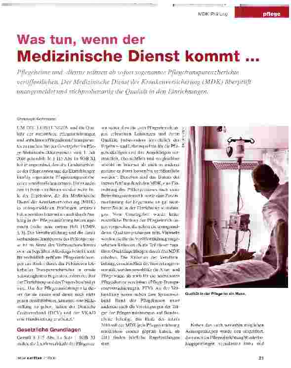 Vorschauseite 1: Was tun, wenn der Medizinische Dienst kommt...