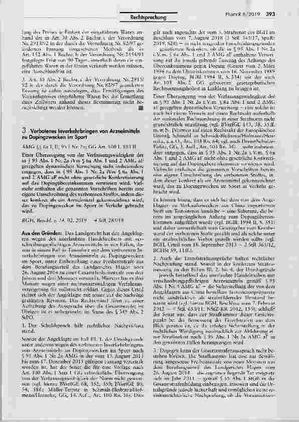 Vorschauseite 6: Ermittlung des Zollwerts von Arzneimitteln VO (EWG) Nr. 2913/92 Art. 30 II Buchst, b und c; VO (EWG) Nr. 2454/93 Art. 152 I Buchst, a und b