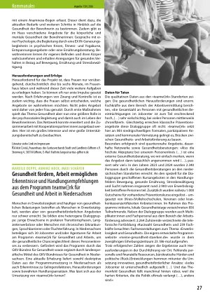 Vorschauseite 1: Gesundheit fördern, Arbeit ermöglichen Erkenntnisse und Handlungsempfehlungen aus dem Programm teamw()rk für Gesundheit und Arbeit in Niedersachsen