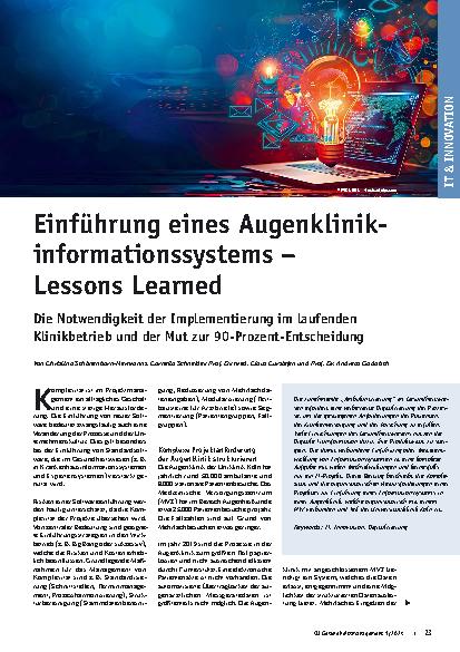 Vorschauseite 1: Einführung eines Augenklinik-Informationssystems – Lessons Learned