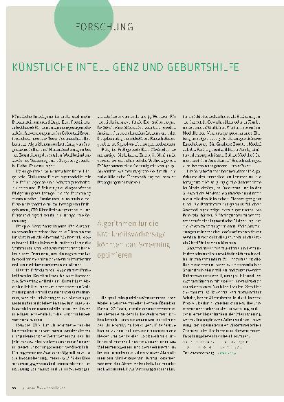 Vorschauseite 1: Künstliche Intelligenz und Geburtshilfe