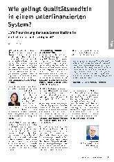 Vorschauseite 1: Wie gelingt Qualitätsmedizin in einem unterfinanzierten System?