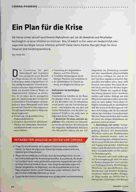 Vorschauseite 1: Ein Plan für die Krise