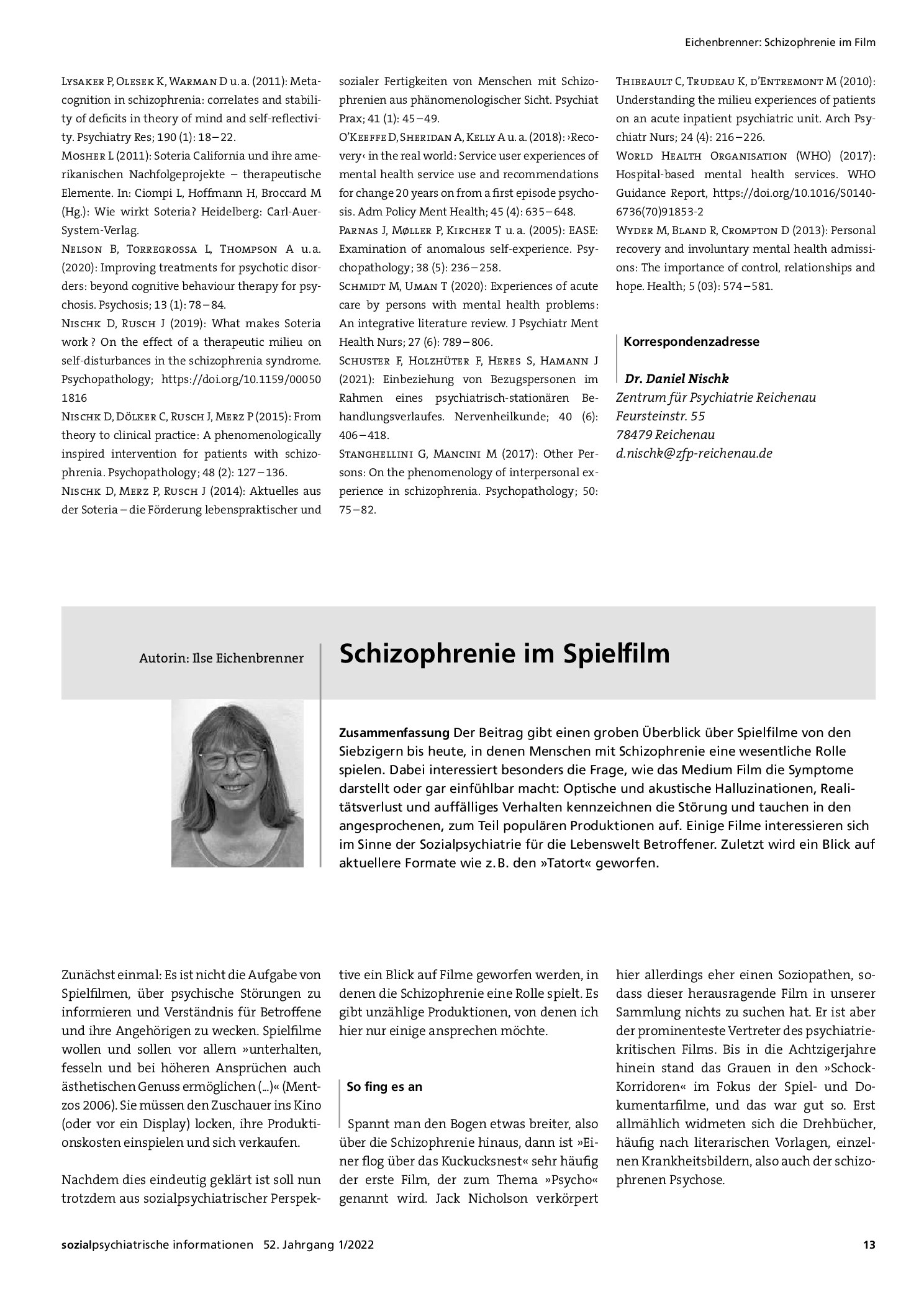 Vorschauseite 1: Schizophrenie im Spielfilm