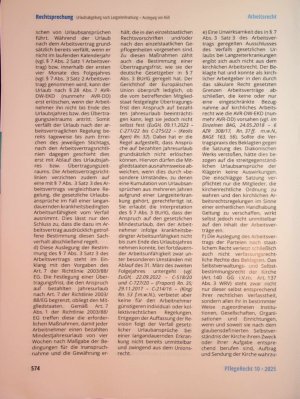Vorschauseite 5: Urlaubsabgeltung nach Langzeiterkrankung - Auslegung von AGB