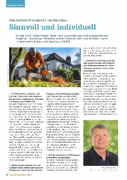 Vorschauseite 1: Arbeitsschutz-Strategien für den Gartenbau sinnvoll und individuell