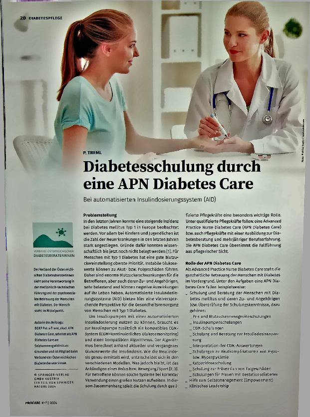 Vorschauseite 1: Diabetesschulung durch eine APN Diabetes Care