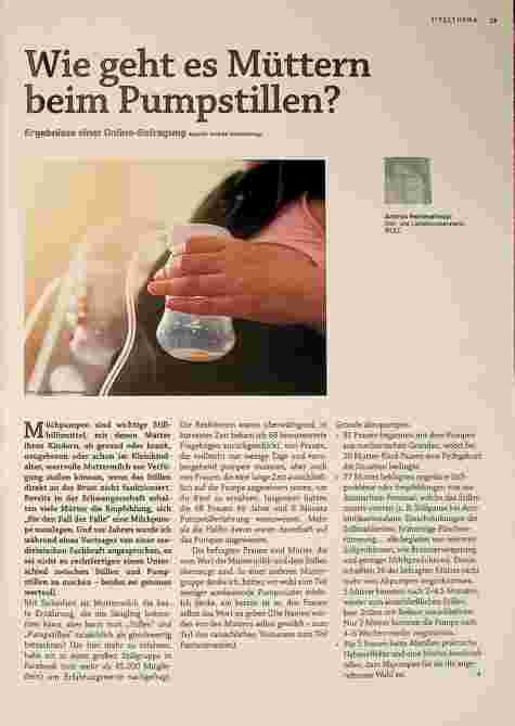 Vorschauseite 1: Wie geht es Müttern beim Pumpstillen?
