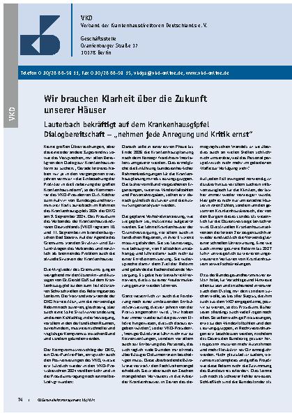 Vorschauseite 1: Wir brauchen Klarheit über die Zukunft unserer Häuser.