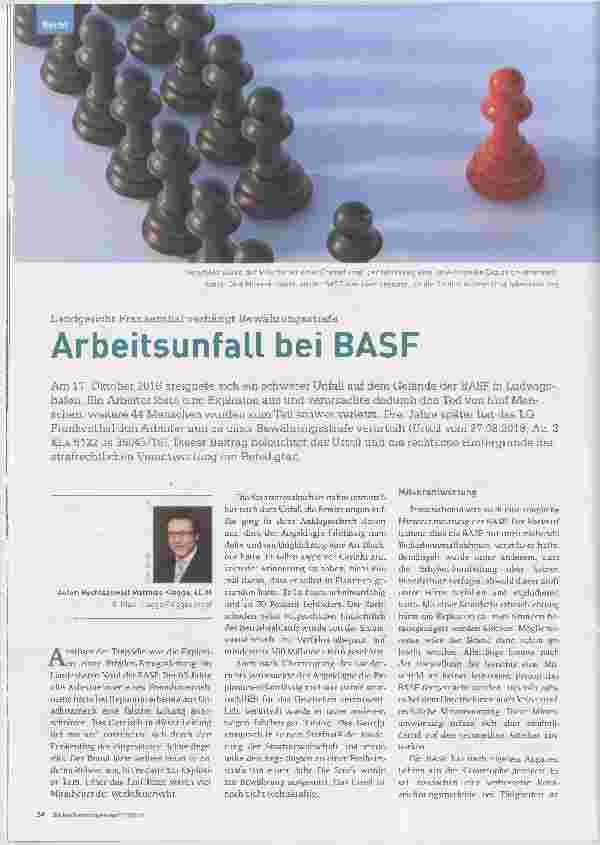Vorschauseite 1: Landgericht Frankenthal verhängt Bewährungsstrafe Arbeitsanfall bei BASF