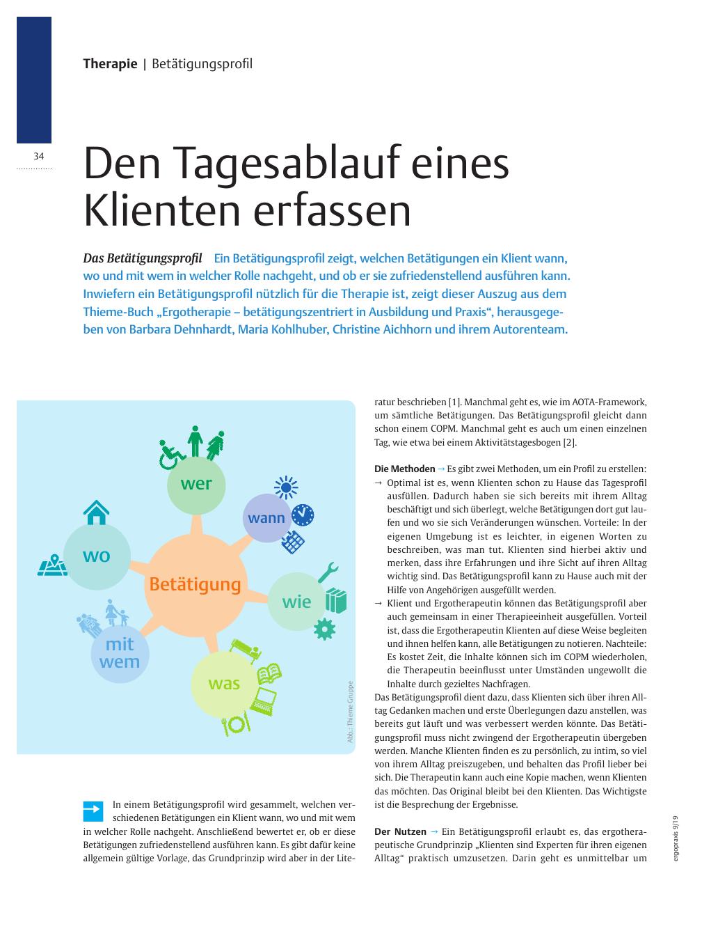 Vorschauseite 1: Den Tagesablauf eines Klienten erfassen ? Das Betätigungsprofil