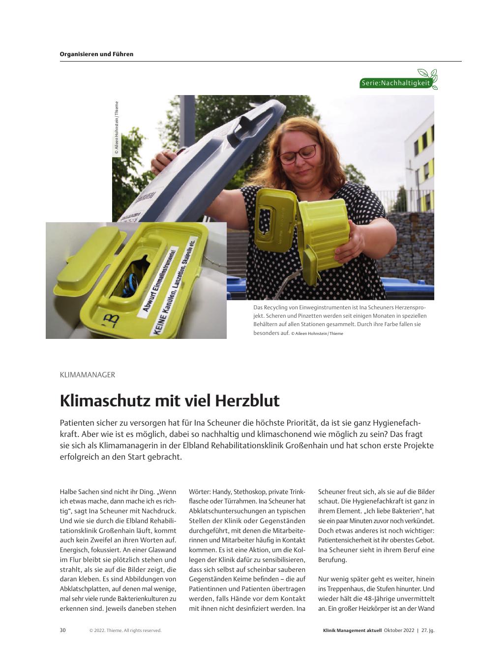 Vorschauseite 1: Klimamanager: Klimaschutz mit viel Herzblut
